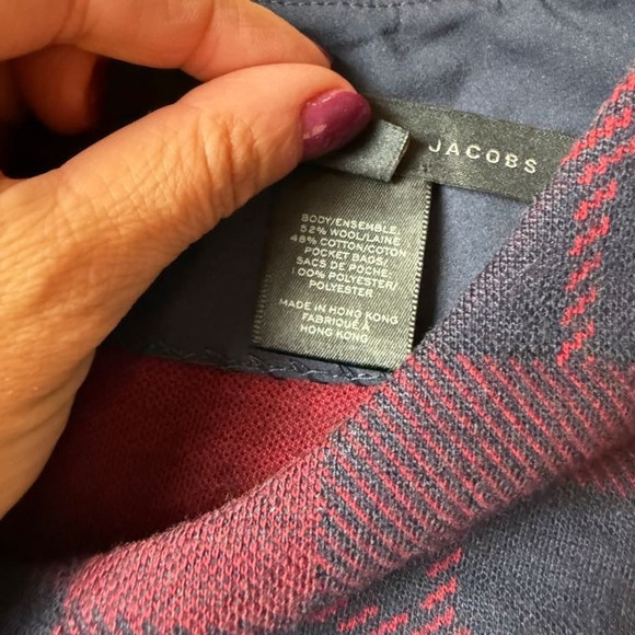 Marc by Marc Jacobs Plaid Dress Women’s Med Red Navy Check Fall Winter Classic - Picture 4 of 8